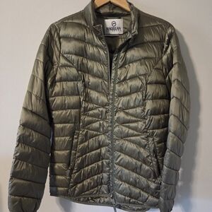 Magellan Outdoors Womens Olive Lost Pine Puffer Jacket - Olive Green